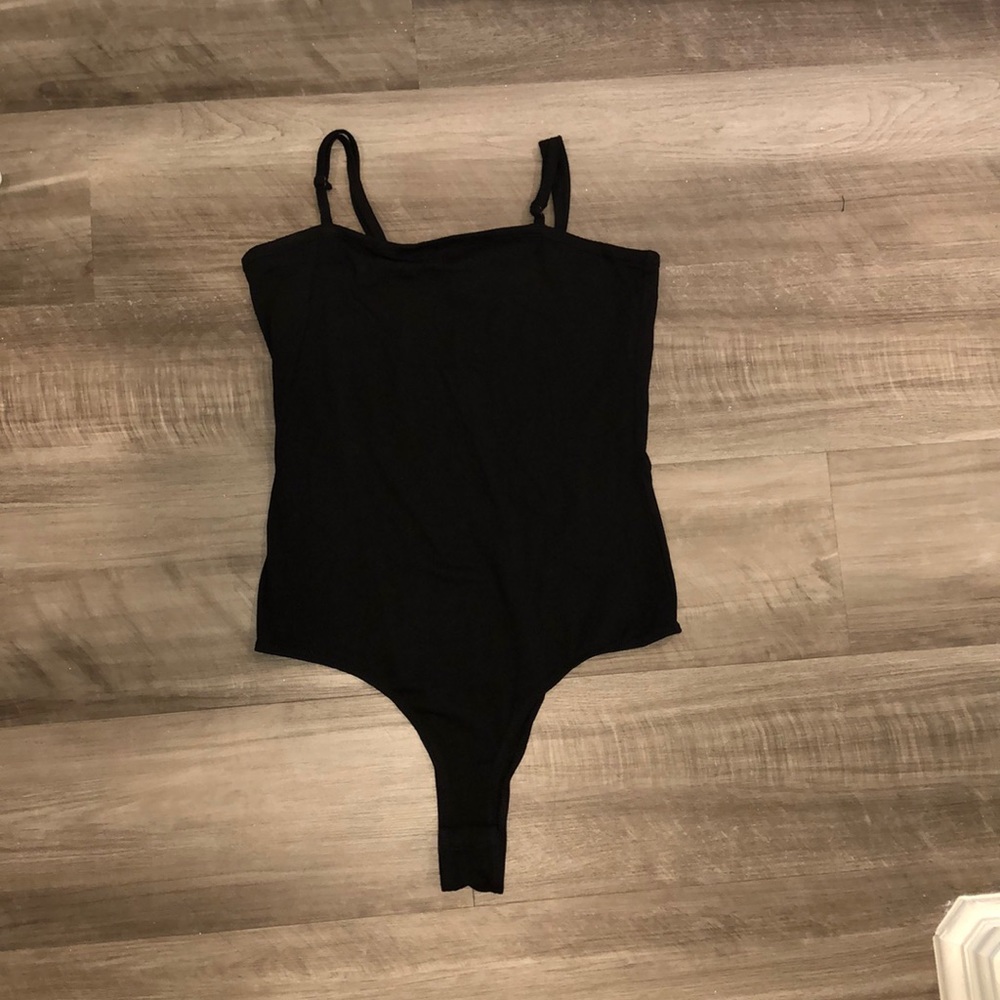 Black spaghetti strap bodysuit